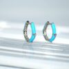 SL00518þBOUCLE MINI CREOLE FLUO ENAMEL BLEU
