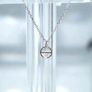 SL00565þCOLLIER MINI TONDO NACRE ARGENT