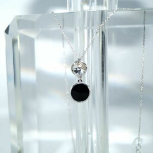 SX00711þCOLLIER DUO SWAROVSKI BLACK&WHITE