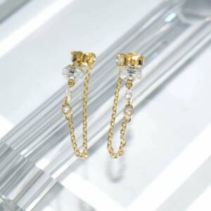 SX00906þBOUCLE CHAINETTE DORE PRECIEUSE