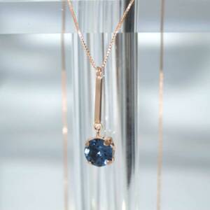 SX00976þCOLLIER ROSE BRILLANT BLEU SWAROVSKI