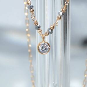 SX00980þCOLLIER CHAIN REMIX SOLITAIRE DORE