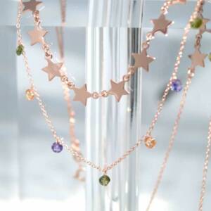 SX01013þCOLLIER DOUBLE ETOILE BRILLANT MULTICO