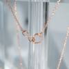 SX01055þCOLLIER COEUR INFINIE ENTRELACE ROSE