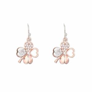 SX01095þBOUCLE DORMEUSE TREFLE ROSE