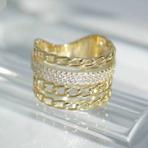 SL00856þBAGUE QUATRE RANGS DORE