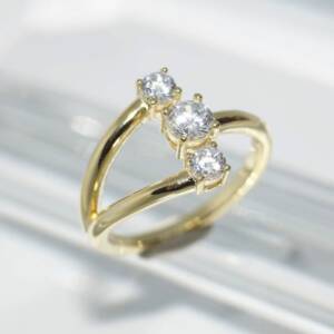SL00888þBAGUE TRIS SOLITAIRES DORE