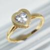 RI00956þBAGUE SOLITAIRE COEUR ALTO DORE