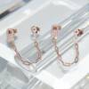 RI01138þBOUCLE CLE CADENA 2TROU ROSE