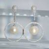 RI01215þBOUCLE PENDANTE CERCLE PERLE