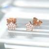RI01235þBOUCLE PUCE ETOILE ROSE PERLE