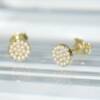 RI01250þBOUCLE PUCE RONDE PERLE DORE