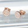 RI01251þBOUCLE PUCE RONDE PERLE ROSE