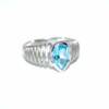 NO0011752þBague Solitaire Topazio Azzurro 56