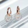 RI01580þBoucle Creoles Mini Grain De Cafe Rosees