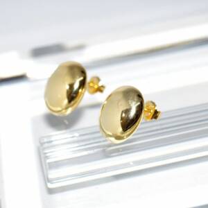 RI01599þBoucle Puce Ovale Golden Tears