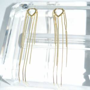 RI01607þBoucle Creoles Goutte Chainette Dore