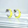 SL00534þBoucle Mini Creole Enamel Etoile Jaune