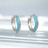 SL00535þBoucle Mini Creole Clip Enamel Bleu