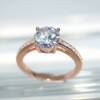 SL00609þBague Solitaire Pave Lateral Rose