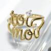 SL01144þBague Manuscrite Toi Et Moi Dore T54