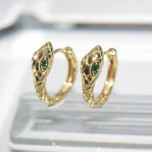 SL01240þBoucle Creole Serpent Dore