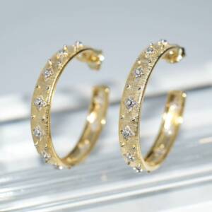 SL01328þBoucle Brillanza Creole Dore  33Mm