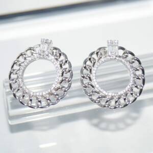 SL01342þBoucle Tondo Gourmette Pave 