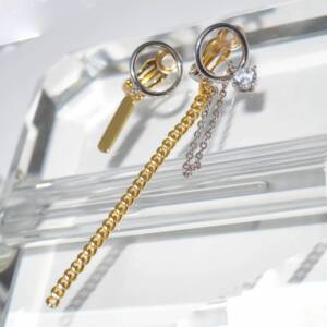 SL01347þBoucle Clip Asym Bicolor Chainette