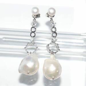 SL01377þBoucle Nid D’Abeille Perle Naturelle