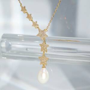 SL01521þCollier Etoile Perle Naturelle