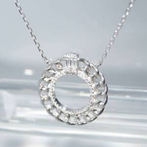 SL01528þCollier Tondo Gourmette Baguette