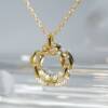 SL01561þCollier Tondo Gourmette Pave Dore