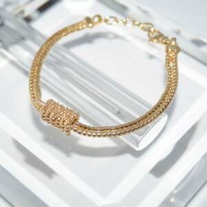 SX00961þBracelet Couture Noeud Dore