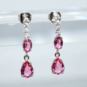 SX01129þBoucle Goutte Precieuse Swarovski Rose