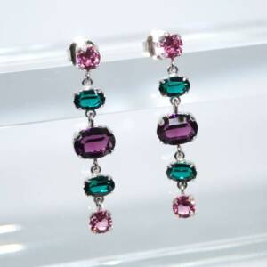 SX01130þBoucle Cascade Multicolore Swarovski