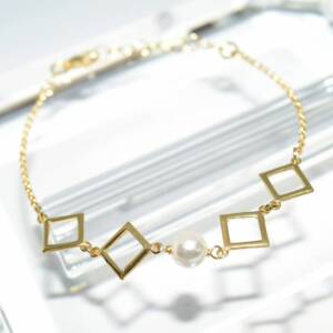 SX01148þBracelet Losange Perle Dore