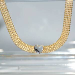 SX01193þCollier Palline Coeur Swarovski Dore