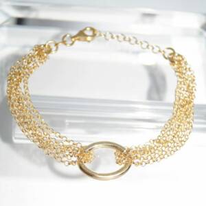 SX01270þBracelet Maglia Viva Tondo Dore