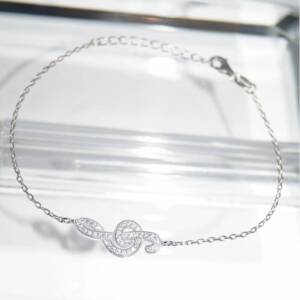 SX01272þBracelet Musique Clef De Sol Pave