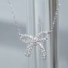 SX01314þCollier Noeud Rosette Pave