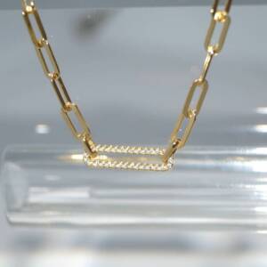 SX01325þCollier Link Barette Pave Dore 