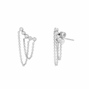 VS00001þBOUCLE OR DUO CHAINE 10 DIAMANTS
