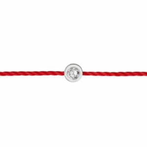 VS00006þBracelet Argent Fil Id Diamant Rond Rouge