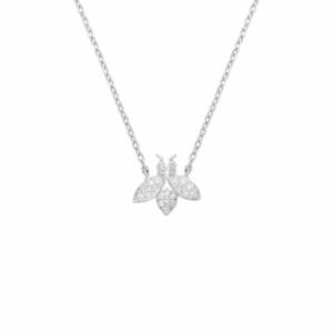 VS00033þCollier Argent Pave Diamants Chainette Save My Bee