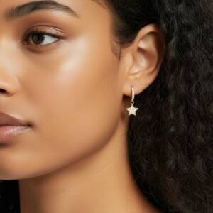 eshop SX01363 Boucle Dore´e Mini Cre´oles Etoiles Pavees