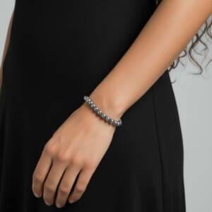 ESHOP SX01371 Bracelet Perles de Minuit 5mm