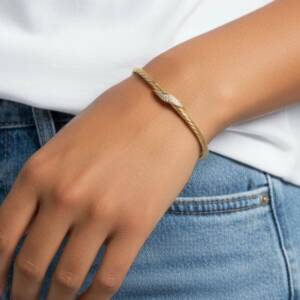 eshop SX01374 Bracelet Dorée Rigide Torsade Solaire