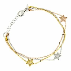 eshop SX01379 Bracelet Tricolore Etoiles Pavées