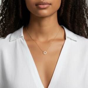 Collier Doré Soleil Pavé
